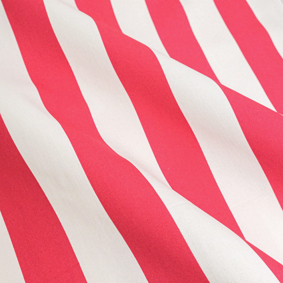 Raspberry and White Striped Canvas - Maison Klem